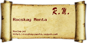 Rocskay Menta névjegykártya